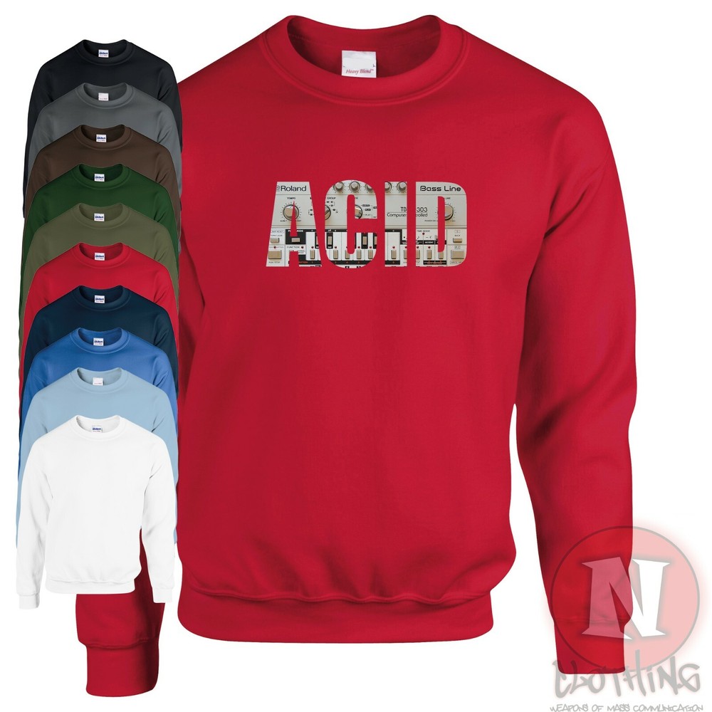 Acid TB303 sweatshirt old school Detroit techno trance house rave Dj festival-image