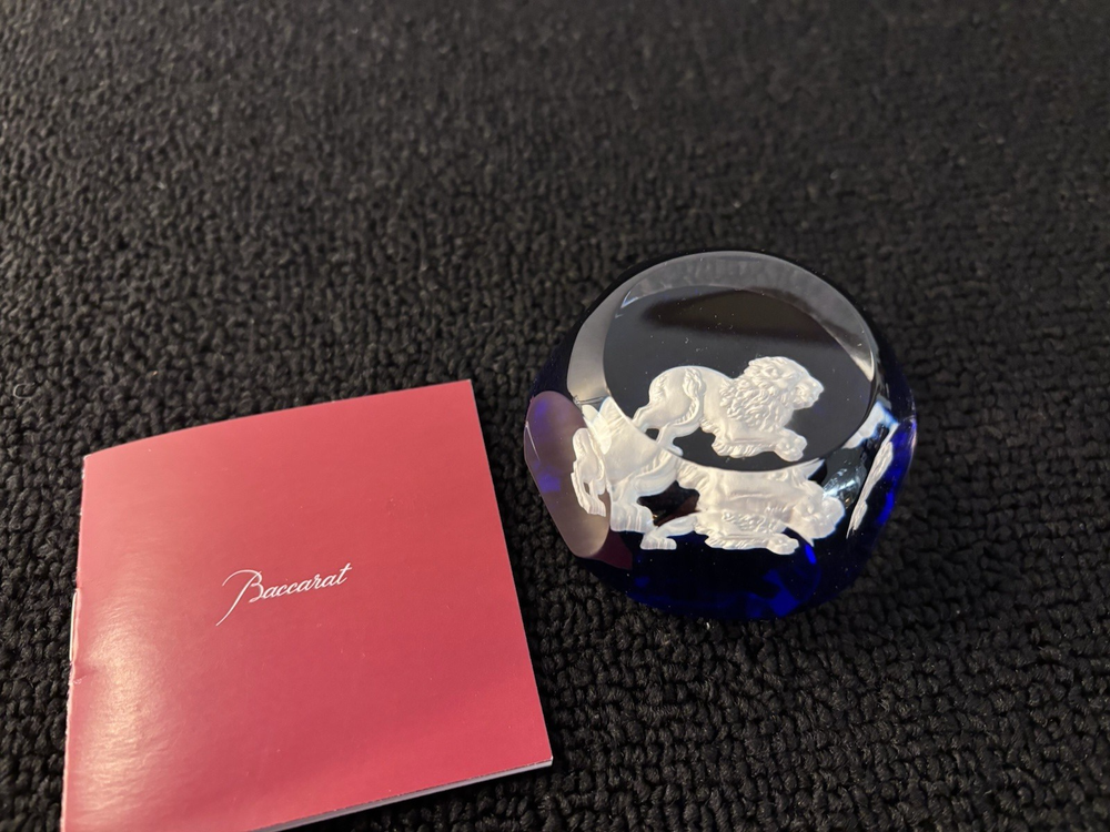 Baccarat Crystal Lion Paperweight