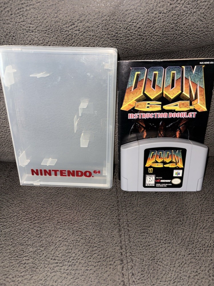 Doom 64 Nintendo 64 N64 Cartridge & Manual Authentic Tested W/ Case