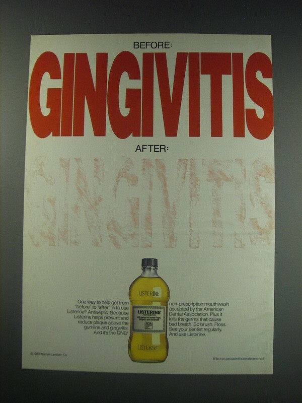 1991 Listerine Antiseptic Ad Combats Gingivitis Effectively