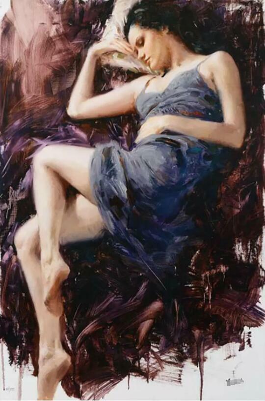Stunning Handmade Large Oil Portrait Canvas Wall Art of a Woman