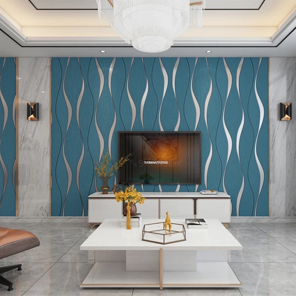 3D Thick Non-Woven Velvet Wallpaper for Home Living Room Bedroom Modern Decor