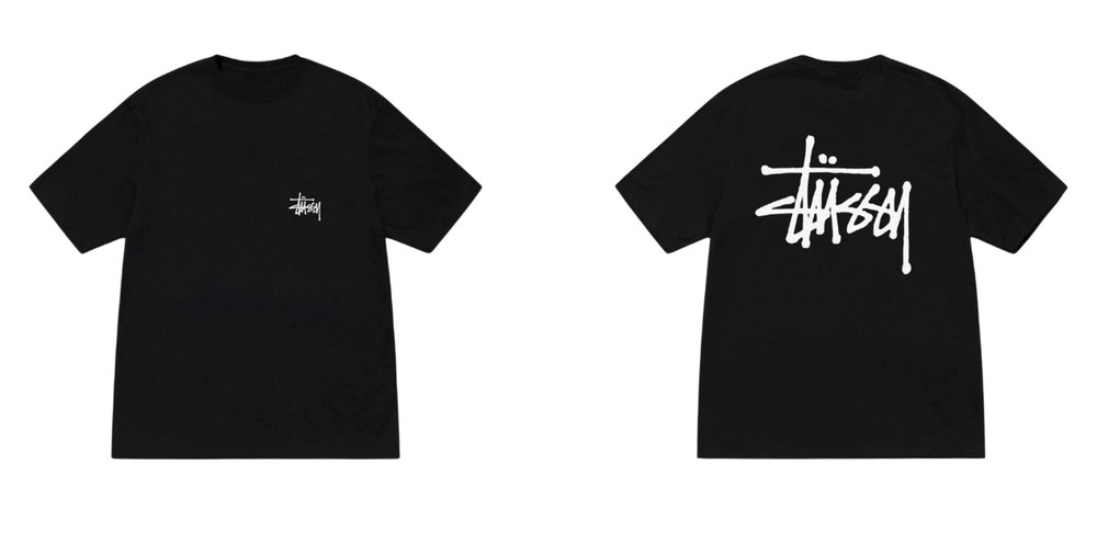 Stussy Basic Logo Black Tee Unisex Classic Streetwear Graphic Top Reprint S-5XL