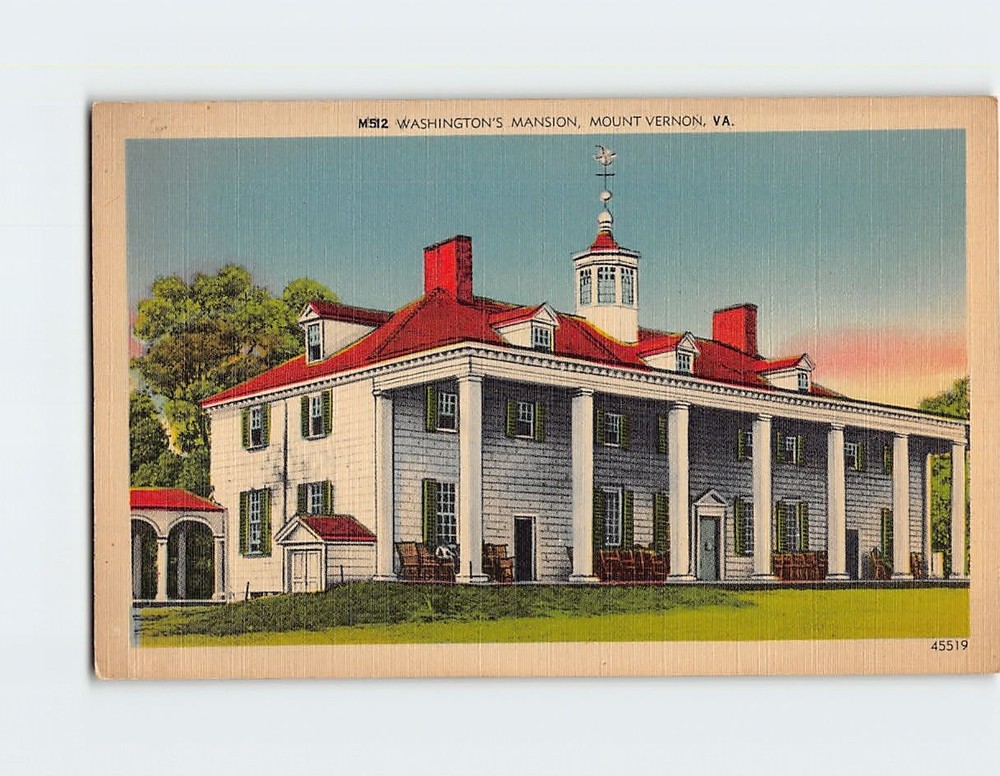 Postcard Washington's Mansion Mt. Vernon Virginia USA