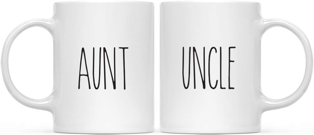 Simple Rustic Farmhouse Kitchen Decor 11Oz. Ceramic Coffee Tea Mug, Aunt, Uncle,