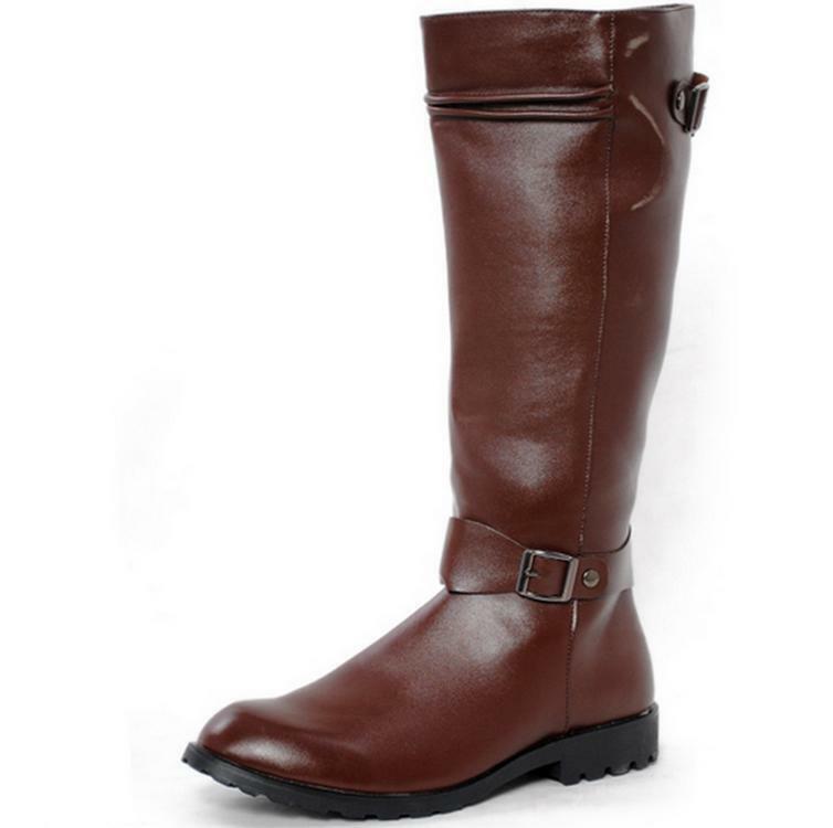 Men's Knee High Equestrian Boots Riding boots Military boots faux Leather Shoes