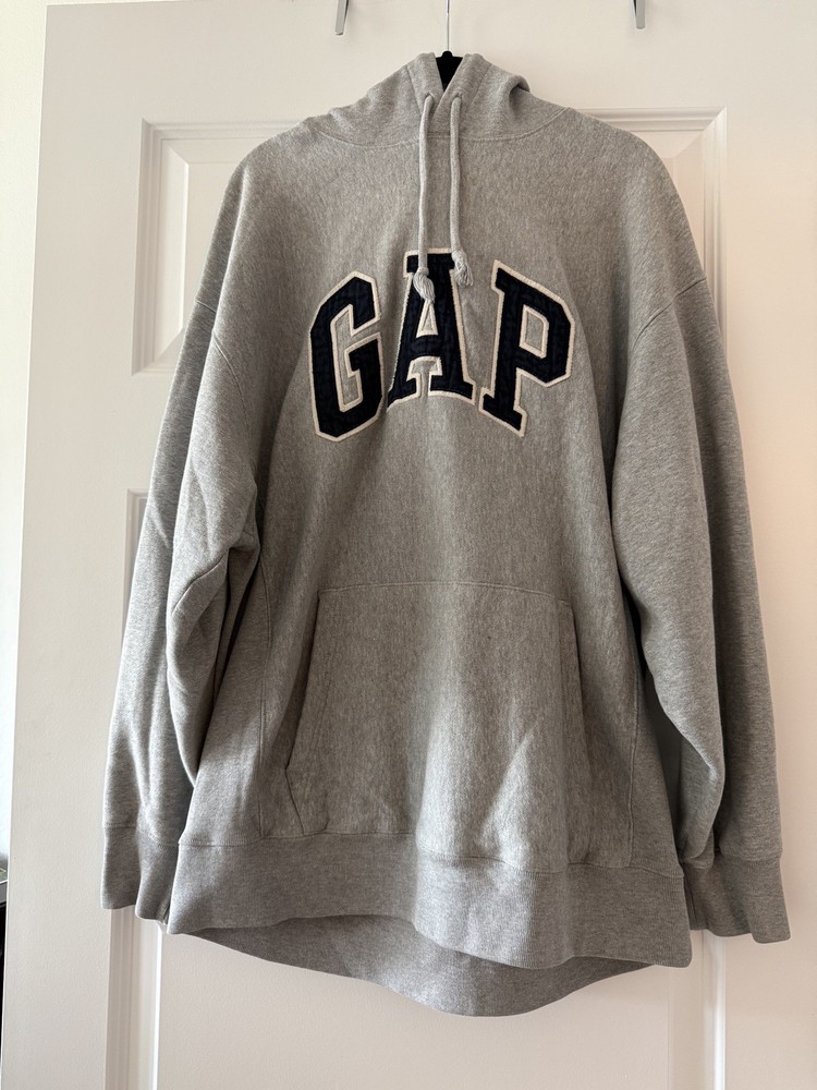 GAP Hoodie women's Small Gray with Navy Blue Writing