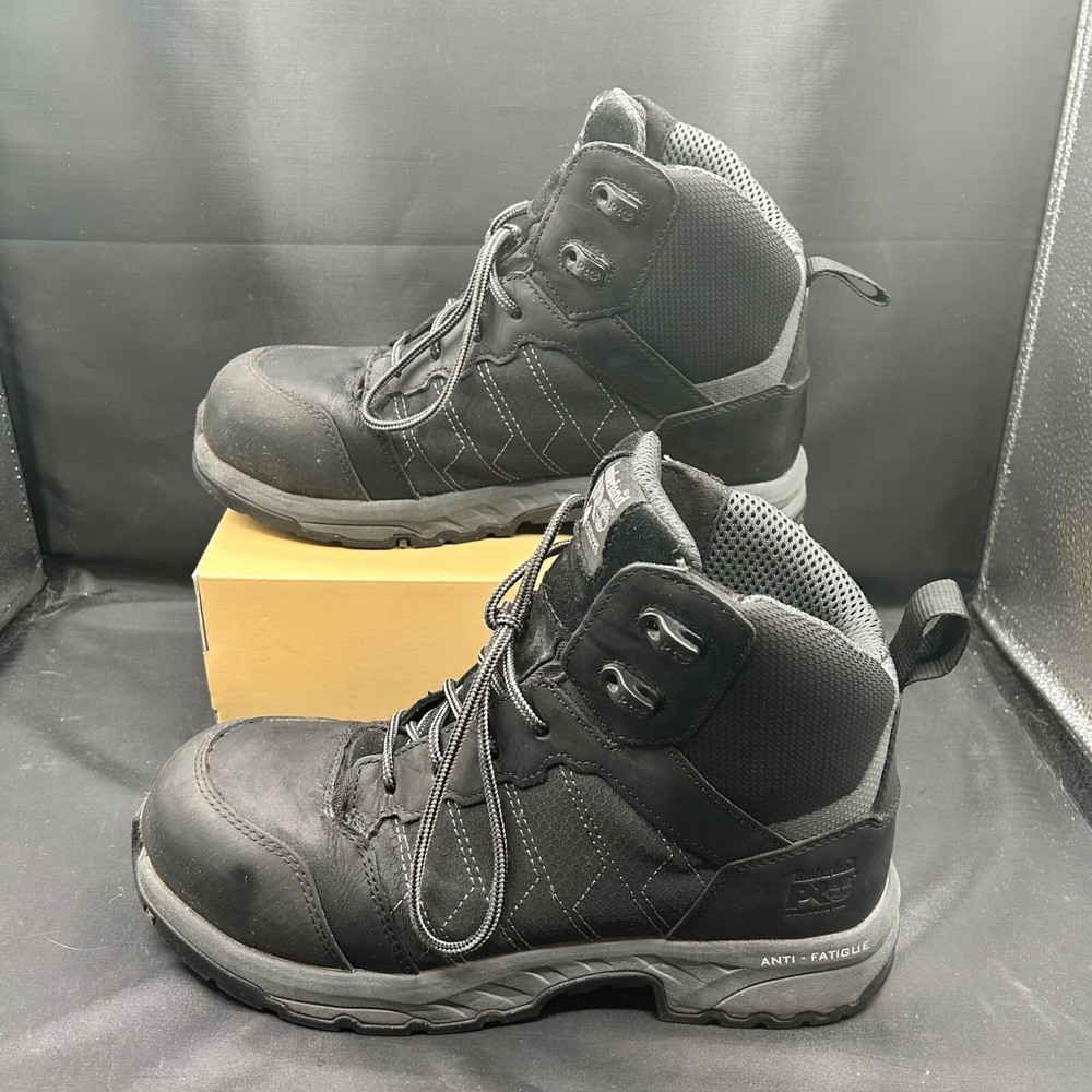Timberland PRO 495 Black Composite Toe Work Boots Anti-Fatigue EH Safety Size 7.5W