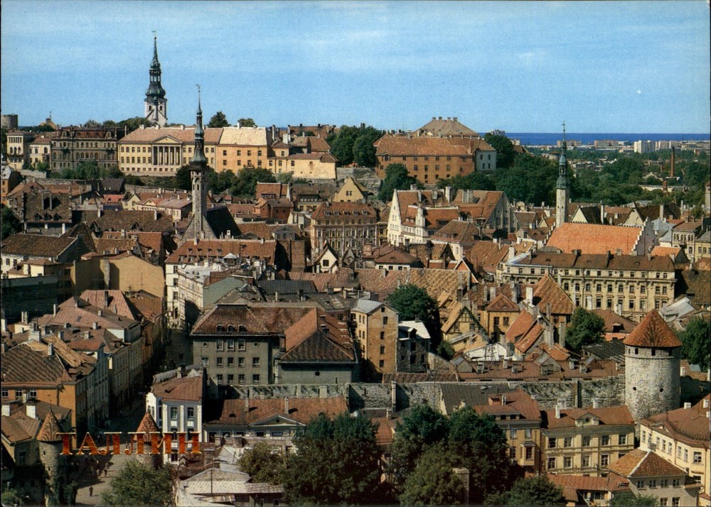 Tallinn Estonia Aerial view vintage postcard s353