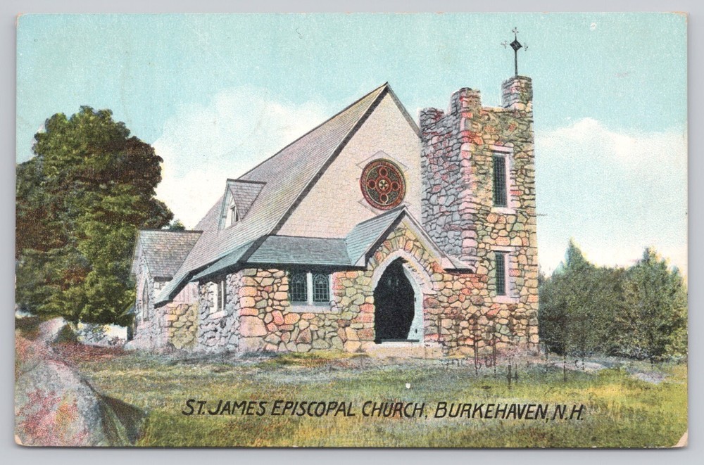 Burkehaven New Hampshire, St James Episcopal Church, Vintage Postcard
