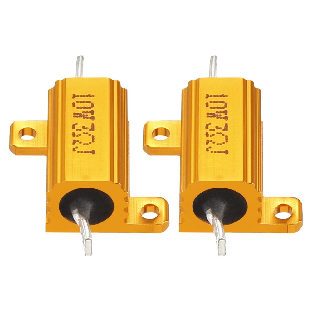 2 Pcs Aluminum Case Resistor, Great for Daily Use (Gold, 10W 3 Ohm)