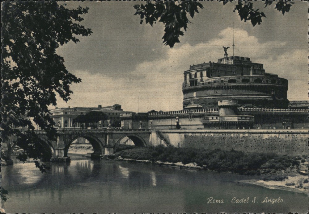 Rome, Italy Castel Sant'Angelo & Ponte Original Vintage Postcard