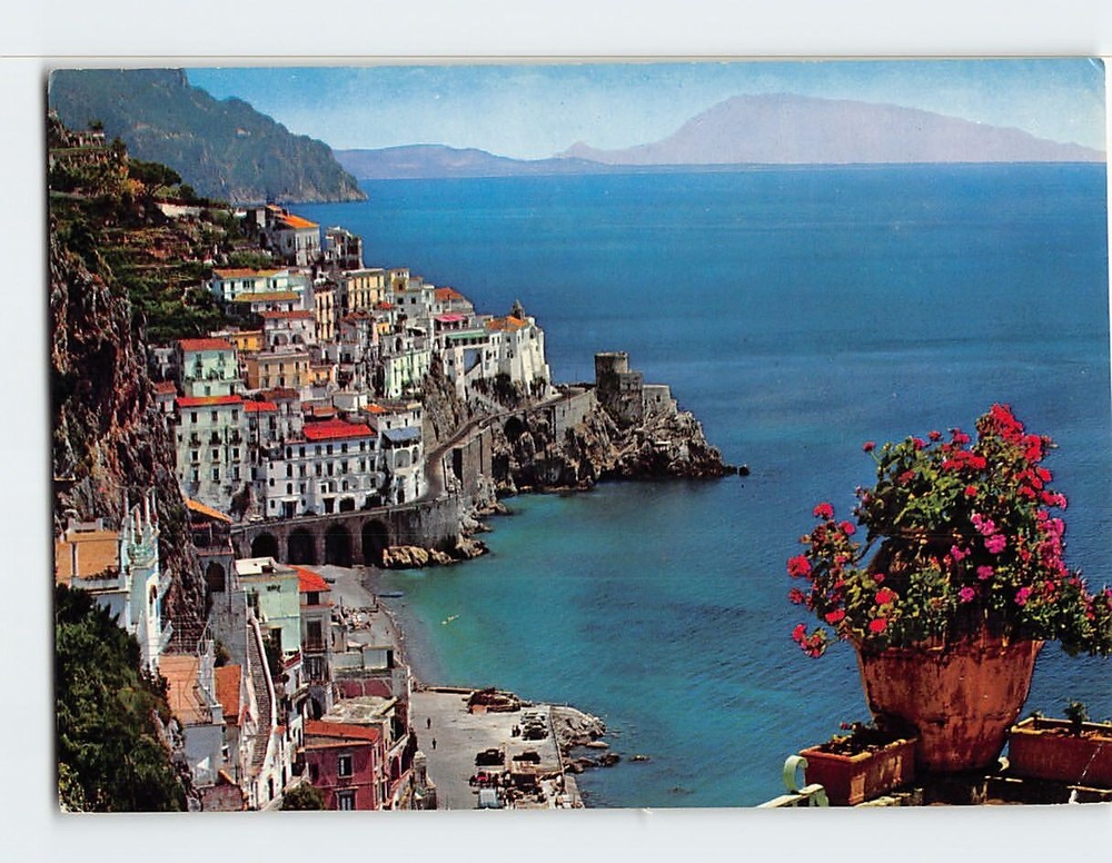 Postcard  View On The Gulf Of Salerno Amalfi Italy