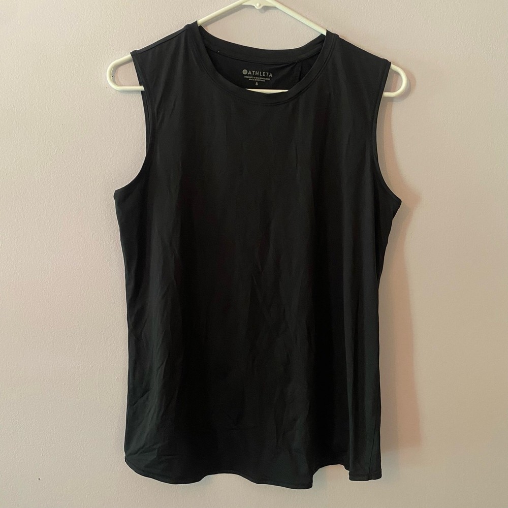 Athleta Black Sleeveless Tank Top Active Travel Gym Athletic Women's size Small