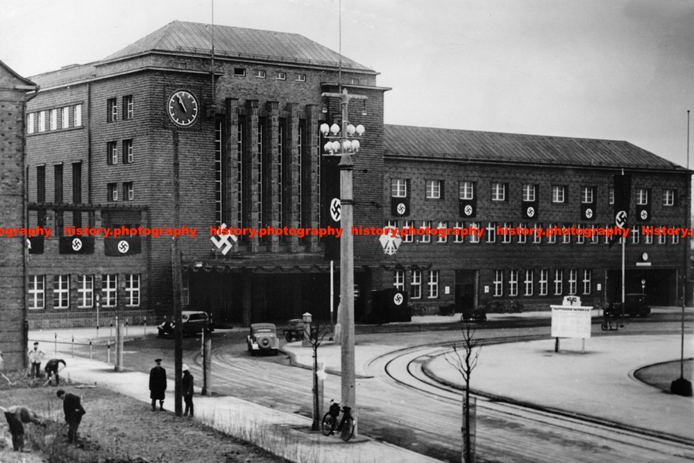 F023759 Reich Party Symbols at Zwickau railway station Saxony Germany 1936