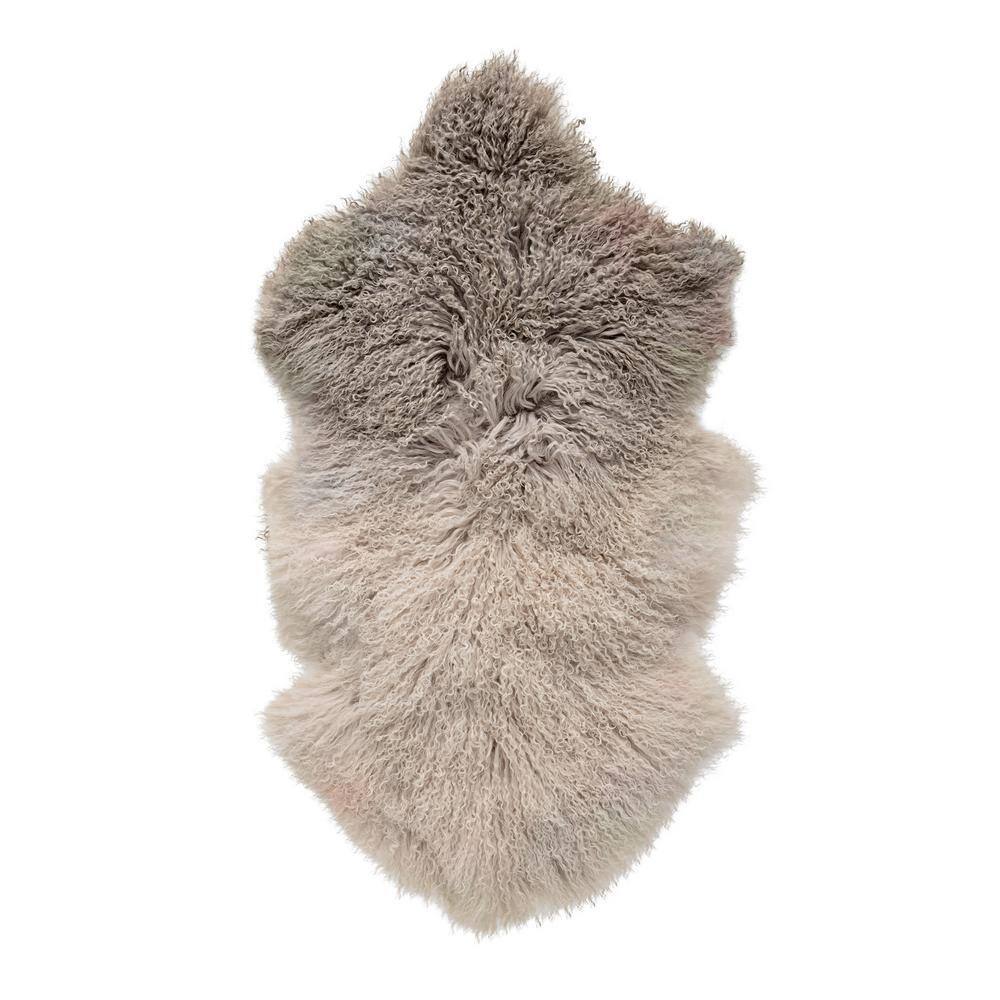 Gray Off White Soft Dip Dye Faux Fur Throw Blanket
