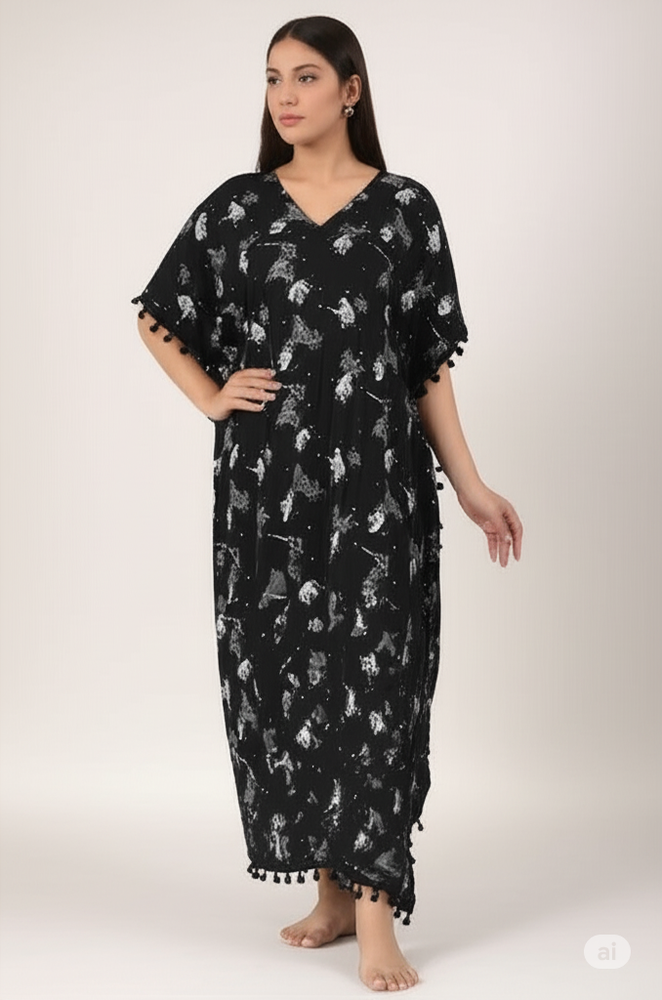 Kaftan Dress Beach Cover Boho Gown Hippie  Women Plus Size Tunic Top US ST KF001