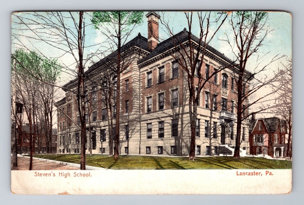 Lancaster PA-Pennsylvania, Steven's High School, Antique, Vintage Postcard