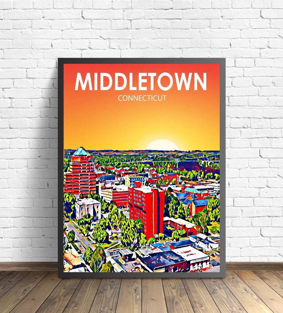 Middletown Ct Art Poster Connecticut Sunset Landscape Poster Print Middletown