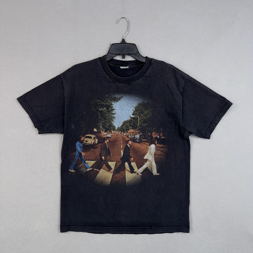 Vintage Beatles Shirt Mens Medium Abbey Road Graphic Rock Band Music John Lennon
