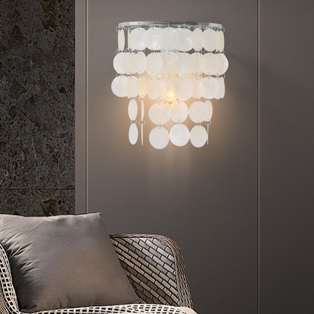 Wall Mount Light Silver Sea Shell Shape Modern Lighting Fixture Wall Sconce 110v