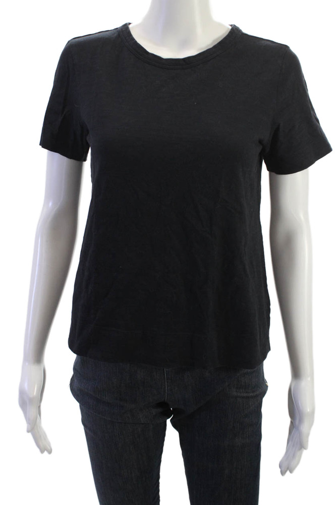 Theory Womens Basic Black Cotton Crew Neck Short Sleeve T-Shirt Size SFree Shipping in US $100+ Orders | $6.95 Orders Below