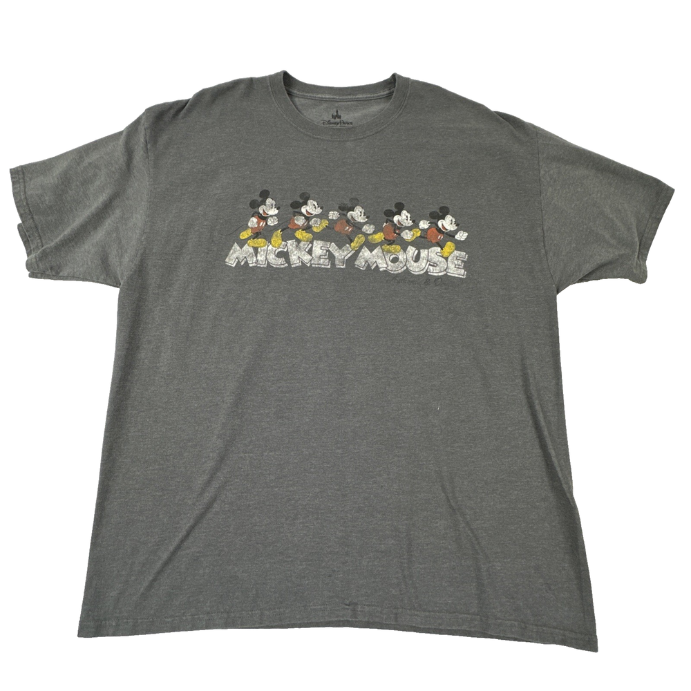 Disney Parks Gray Mickey Mouse Short Sleeve T-Shirt. Men's Size 2XL.