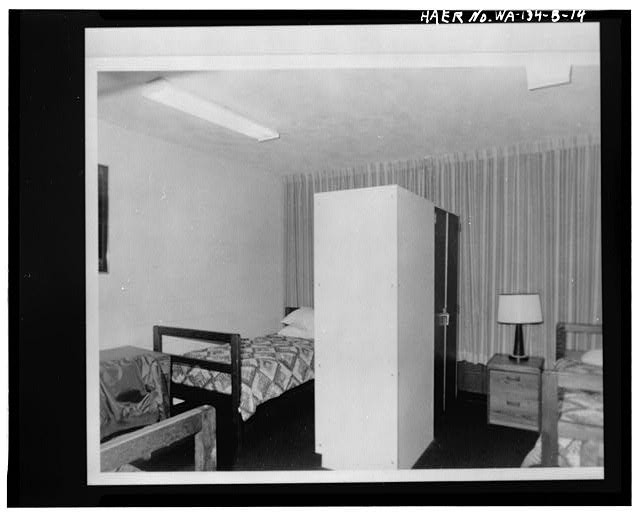 Photo:Fairchild Air Force Base Washington 1970s Dormitory Bedroom Interior