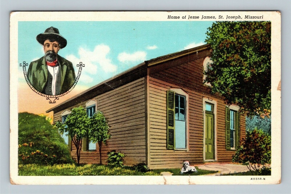 St. Joseph MO, Home Of Outlaw Jesse James, Portrait, Missouri Vintage Postcard