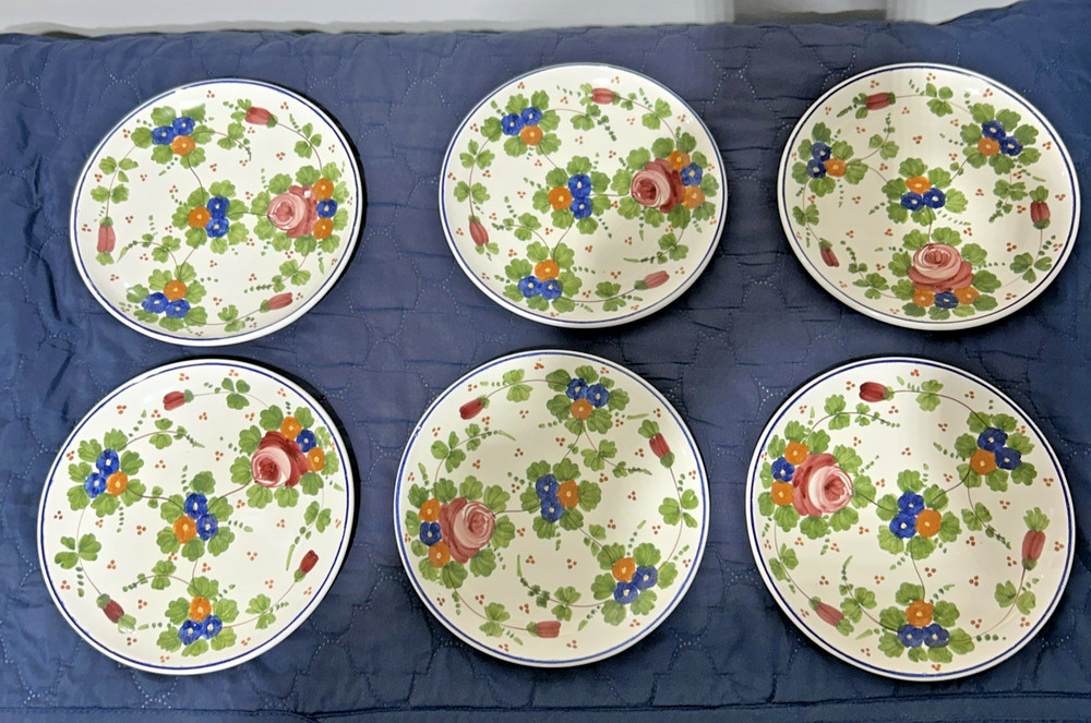 Six VTG Hand Painted Ceramic  Round 7