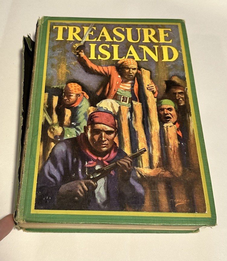 Vintage TREASURE ISLAND Robert Louis Stevenson Illustr. Edmund Dulac Fair Cond
