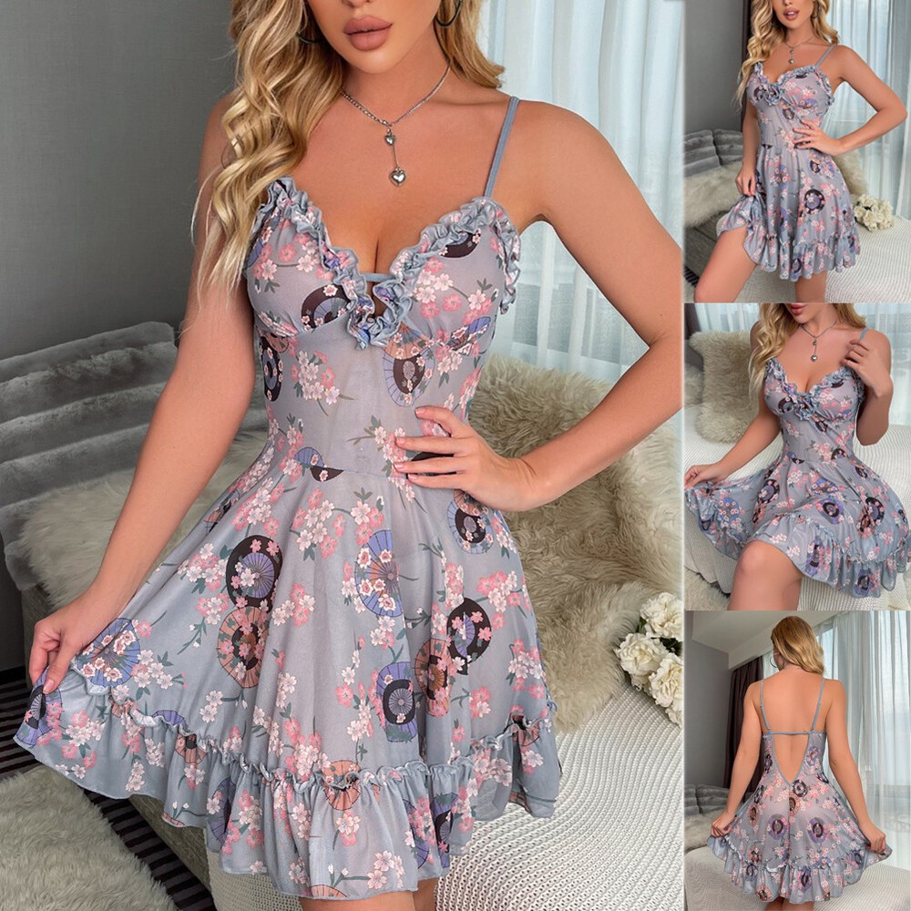 Women Sexy Lingerie Teddy Babydoll Slip Dress Lace Sleepwear Underwear Nightgown
