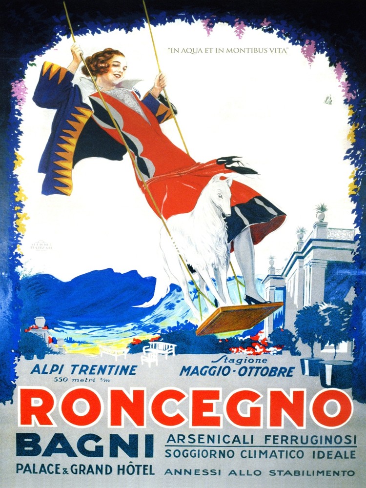 Roncegno Decorative Travel Poster. Fine Graphic Art. Wall Interior Design 2351