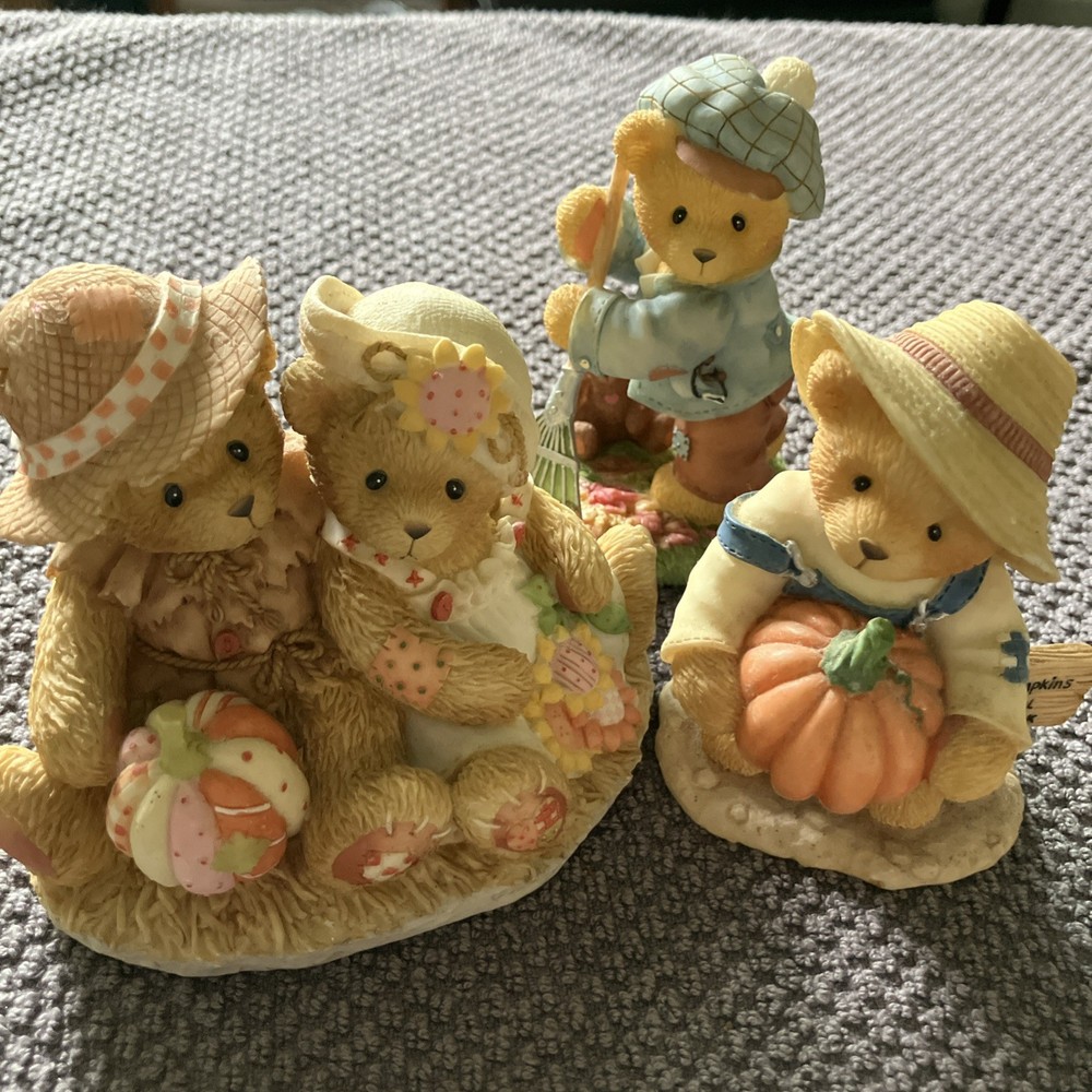 VINTAGE Cherished Teddies Lot Of 3 Fall Themed Bears