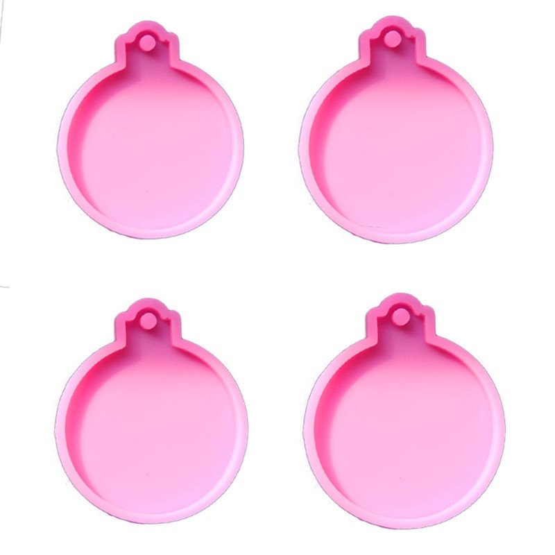 4Pcs Christmas Ball Keychain Silicone Molds for DIY Resin Craft