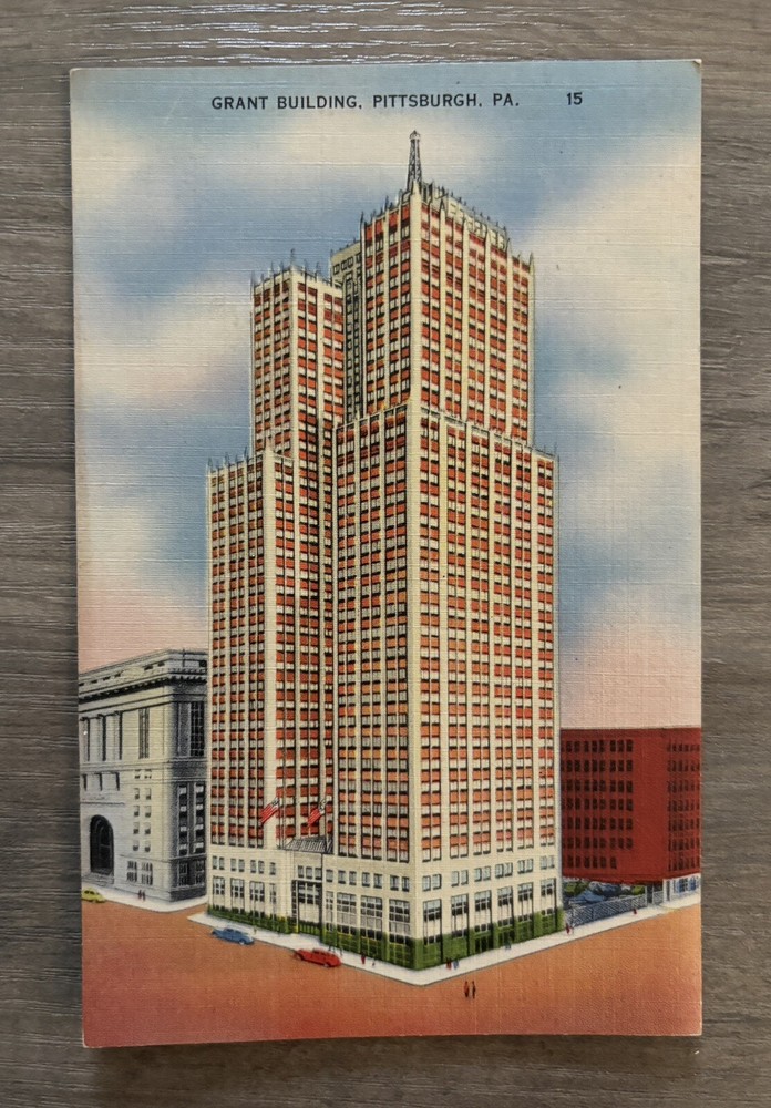 Pittsburgh PA Grant Building Linen Postcard