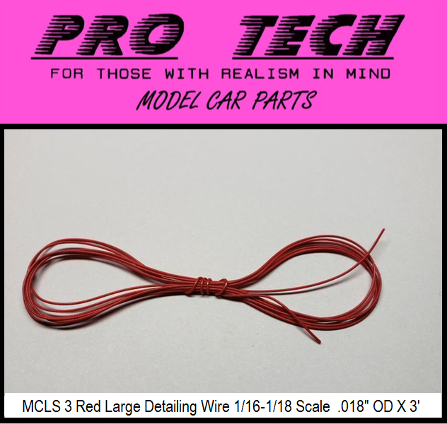 1:16-1:18 Scale MCLS 3 Red LRG Detailing Wire 3ft for LBR Model Parts by PRO TECH