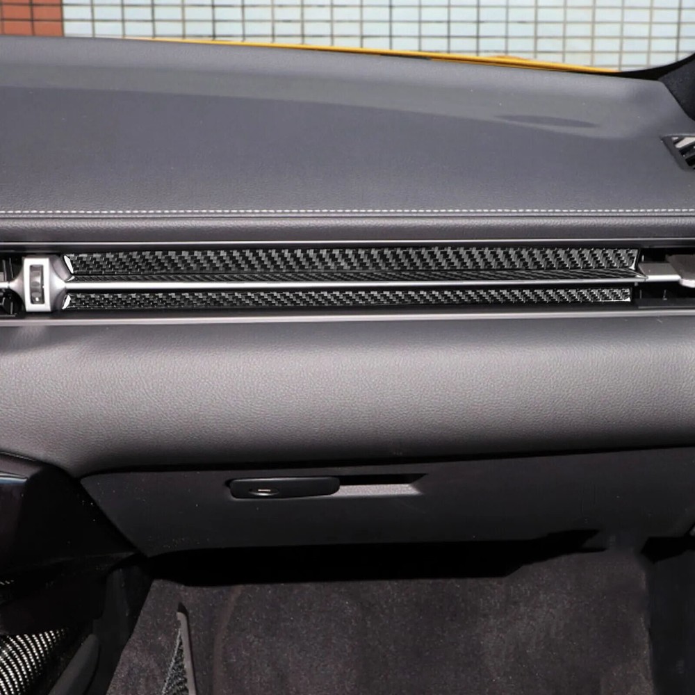 Carbon Fiber Passenger Dashboard Cover Trim Strip For Toyota Supra A90 2019-2022