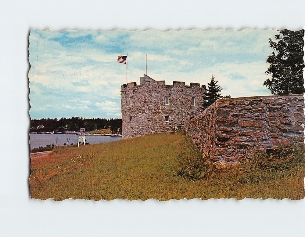 Postcard Fort William Henry 1692 at Pemaquid Beach Maine USA