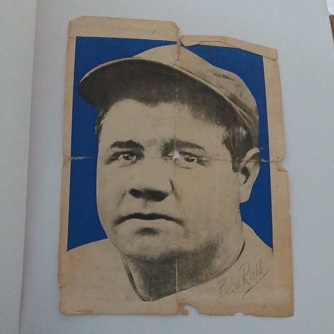Babe Ruth Baseball Sports Trading Card Single Portrait Blue Background Paper
