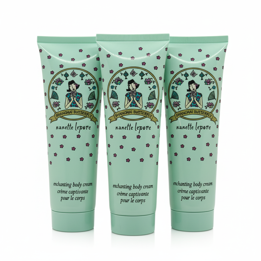 3 Pack Nanette Lepore Shanghai Butterfly Enchanting Body Cream 2.6oz (Tester)