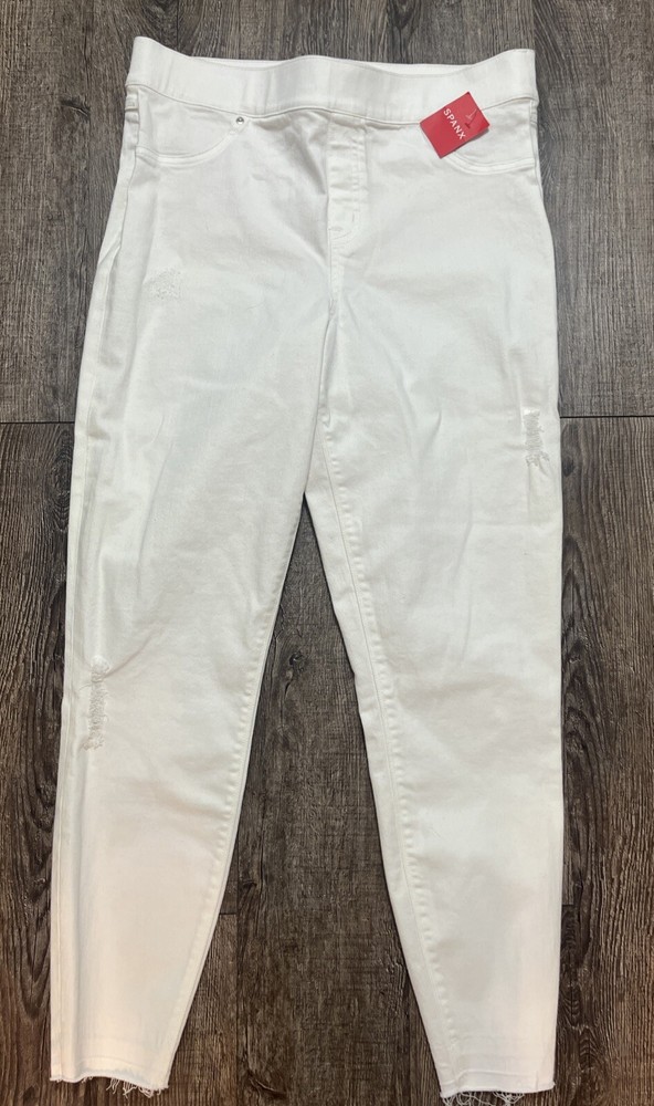 Spanx Women's 20229R Size XL White Distressed Denim Skinny Jean Leggings NWT