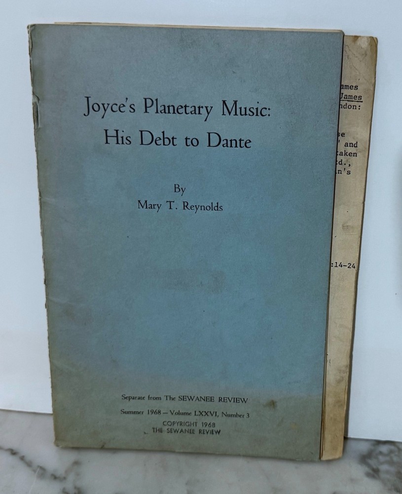 Rare - James Joyce's Planetary Music: His Debt To Dante - Mary Reynolds - 1968