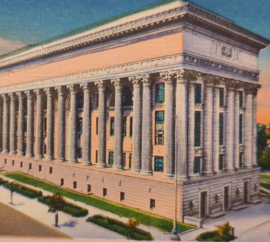 State Educational Building Albany NY New York Panoramic Vintage Linen Postcard