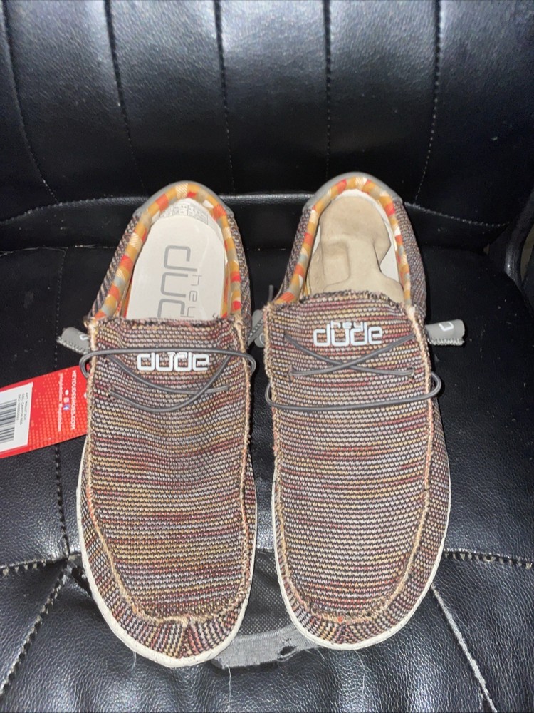Hey Dude Mens Wally Sox Blue Orange Size 10