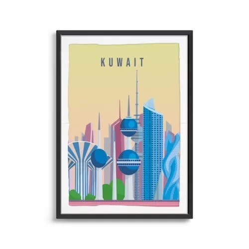 Kuwait Travel Illustration poster Choose your Size