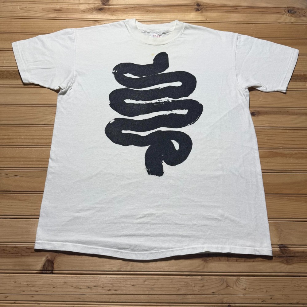 Vintage 1991 Antony Gormley Artist Brush Stroke Art Single Stitch T-Shirt Large