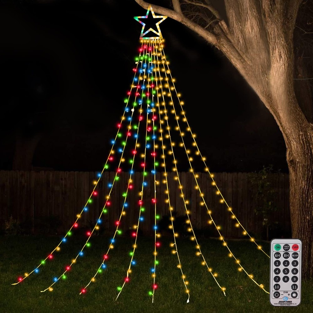 Christmas Decorations Outdoor Star Lights,11Ft Christmas Tree Toppers Lights ...
