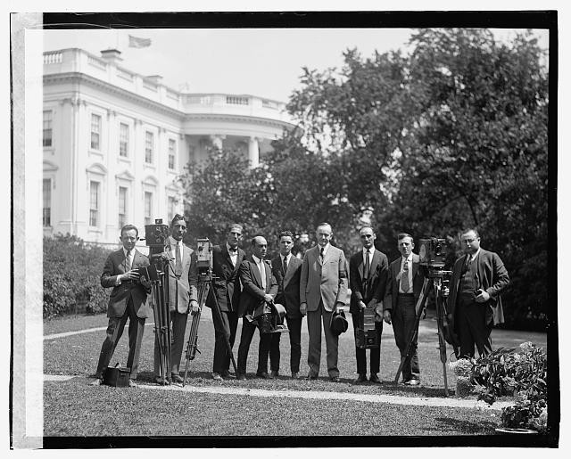 Photo:President Coolidge with photographers White House 1923