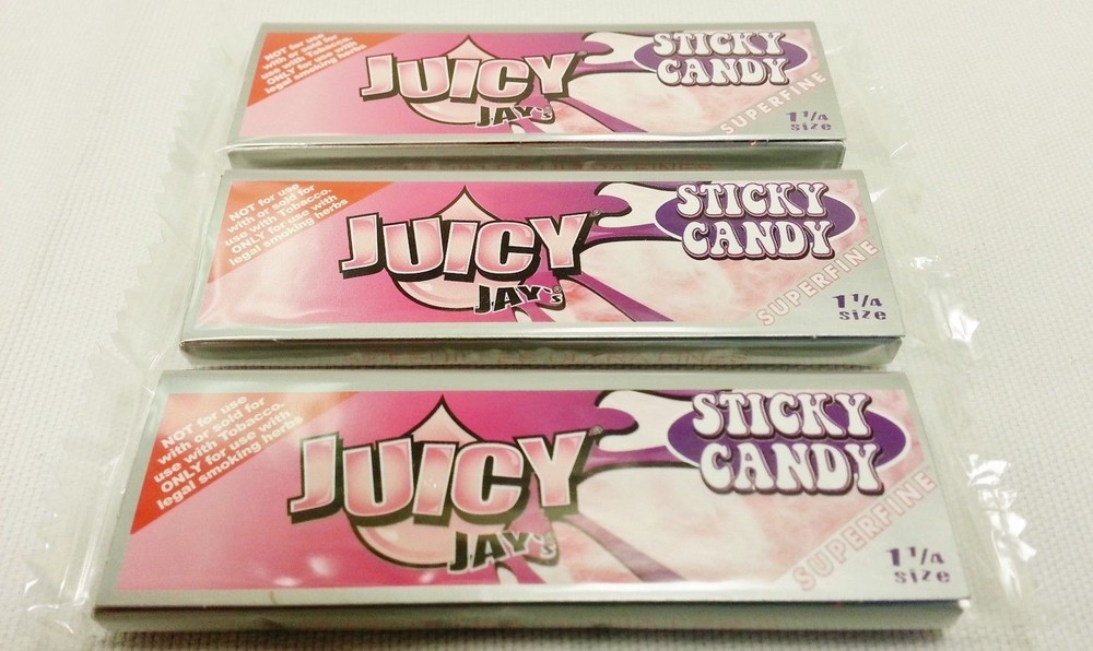 3 Packs Superfine Sticky Candy Juicy Jay's 1 1/4 with Free Shipping
